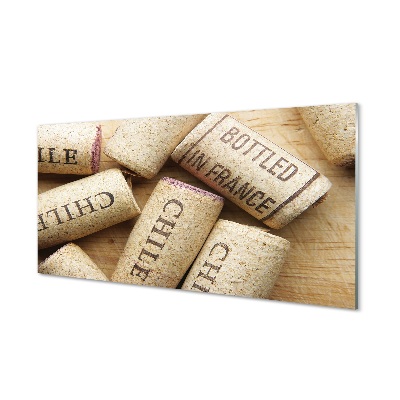Quadro de vidro Rolhas de garrafas de vinho