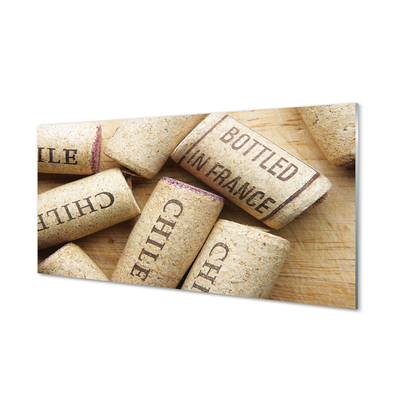 Quadro de vidro Rolhas de garrafas de vinho