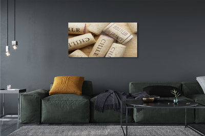 Quadro de vidro Rolhas de garrafas de vinho