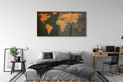 Quadro de vidro Mapa Dourado