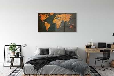 Quadro de vidro Mapa Dourado