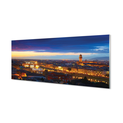 Quadro de vidro Pontes noturnas panorâmicas da Itália