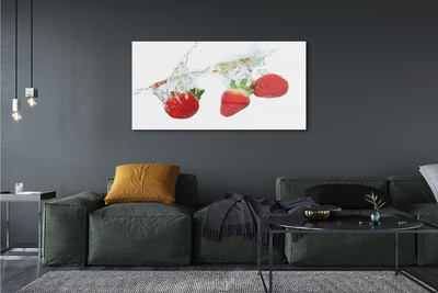 Pintura em vidro Morangos aquáticos fundo branco