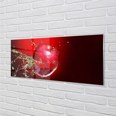 Quadro de vidro Gotas de água de maçã