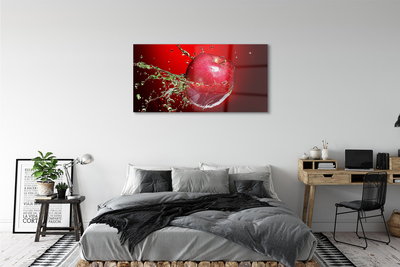 Quadro de vidro Gotas de água de maçã