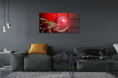 Quadro de vidro Gotas de água de maçã