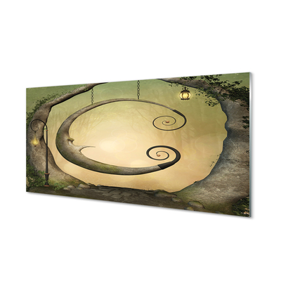 Quadro de vidro Árvores da Floresta de Luz