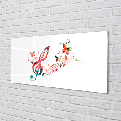 Pintura em vidro Notas coloridas de borboletas