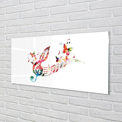 Pintura em vidro Notas coloridas de borboletas