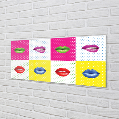 Quadro de vidro Lábios coloridos