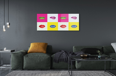 Quadro de vidro Lábios coloridos