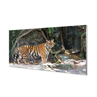 Pintura em vidro Tigre da selva