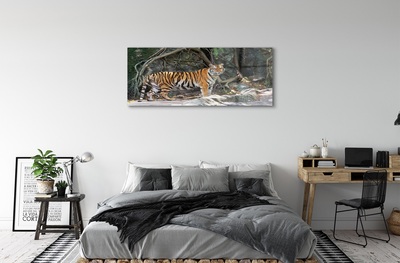 Pintura em vidro Tigre da selva