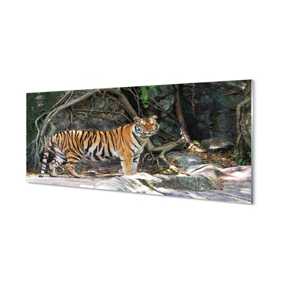 Pintura em vidro Tigre da selva