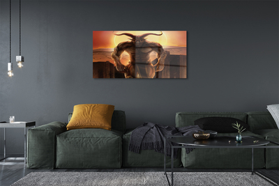 Quadro de vidro Figura do pôr do sol