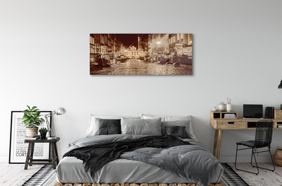 Pintura em vidro Cidade Velha de Gdansk à noite