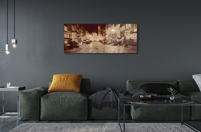 Pintura em vidro Cidade Velha de Gdansk à noite