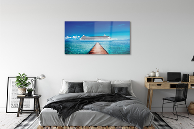 Quadro de vidro Navio mar céu verão