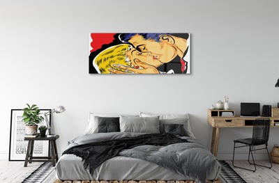 Pintura em vidro As pessoas se beijam