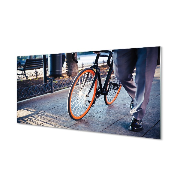Quadro de vidro Cidade das pernas de bicicleta