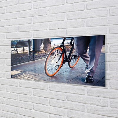Quadro de vidro Cidade das pernas de bicicleta