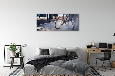 Quadro de vidro Cidade das pernas de bicicleta