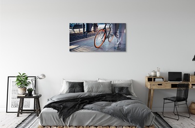 Quadro de vidro Cidade das pernas de bicicleta