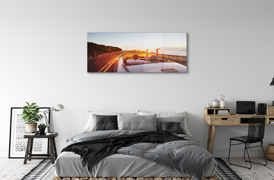 Quadro de vidro Pessoas de carro de estrada no céu