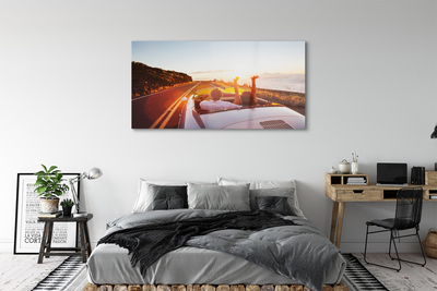 Quadro de vidro Pessoas de carro de estrada no céu