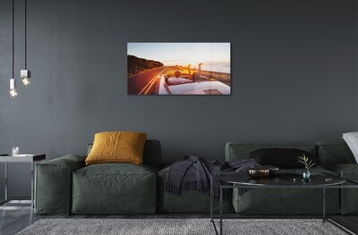 Quadro de vidro Pessoas de carro de estrada no céu