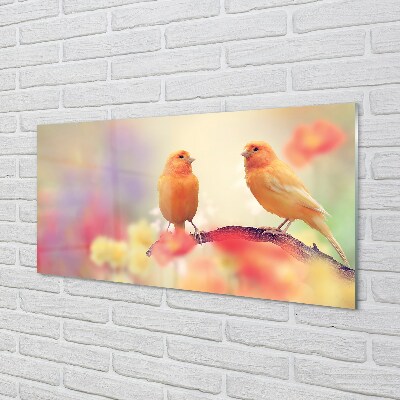 Pintura em vidro Papagaios coloridos