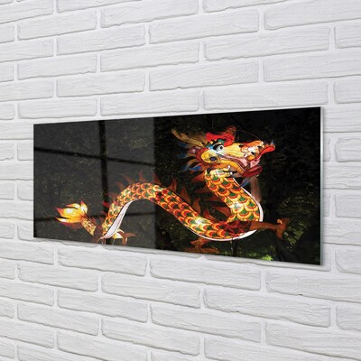 Quadro de vidro dragão luminoso japonês