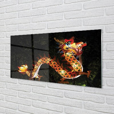 Quadro de vidro dragão luminoso japonês