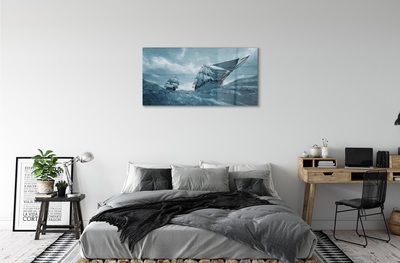 Quadro de vidro Navio de tempestade céu mar