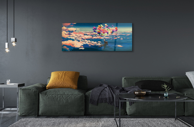 Quadro de vidro Céu nuvens balões