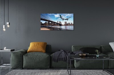 Quadro de vidro Nuvens de cidade de avião