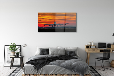 Pintura em vidro Nuvens planas do pôr do sol