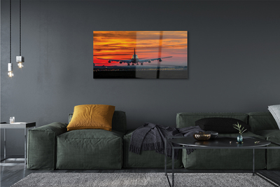 Pintura em vidro Nuvens planas do pôr do sol