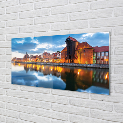 Quadro de vidro Edifícios do Rio Gdansk