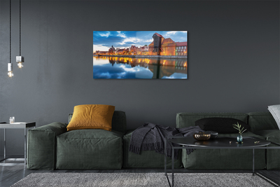 Quadro de vidro Edifícios do Rio Gdansk