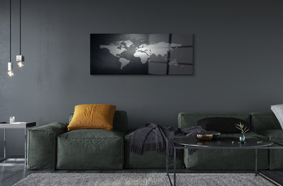 Pintura em vidro Mapa de fundo preto e branco