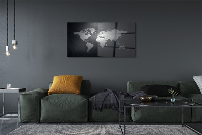 Pintura em vidro Mapa de fundo preto e branco