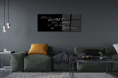 Quadro de vidro Letras metálicas