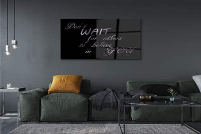 Quadro de vidro Letras metálicas