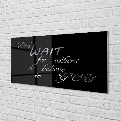 Quadro de vidro Letras metálicas