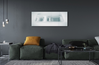 Quadro de vidro Suportes 3D brancos