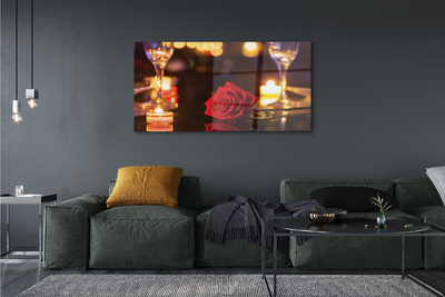 Pintura em vidro copos de velas rosas