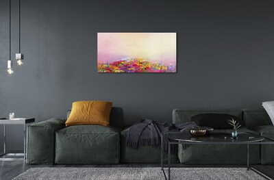 Quadro de vidro Pintando flores céu