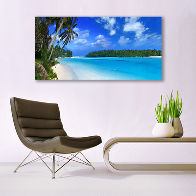 Pintura em vidro Praia Palms Mar