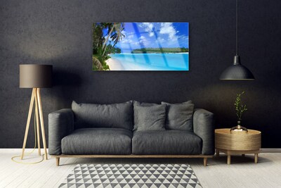 Pintura em vidro Praia Palms Mar